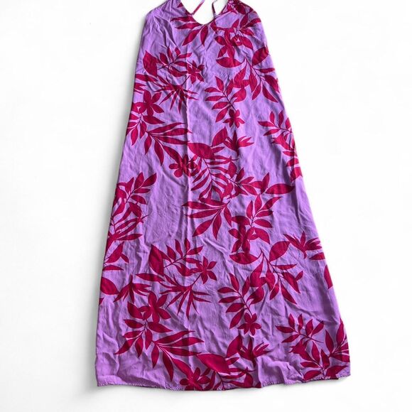 Women's Pink and Purple Floral Maxi Dress with Red Detail Size S - Picture 2 of 6